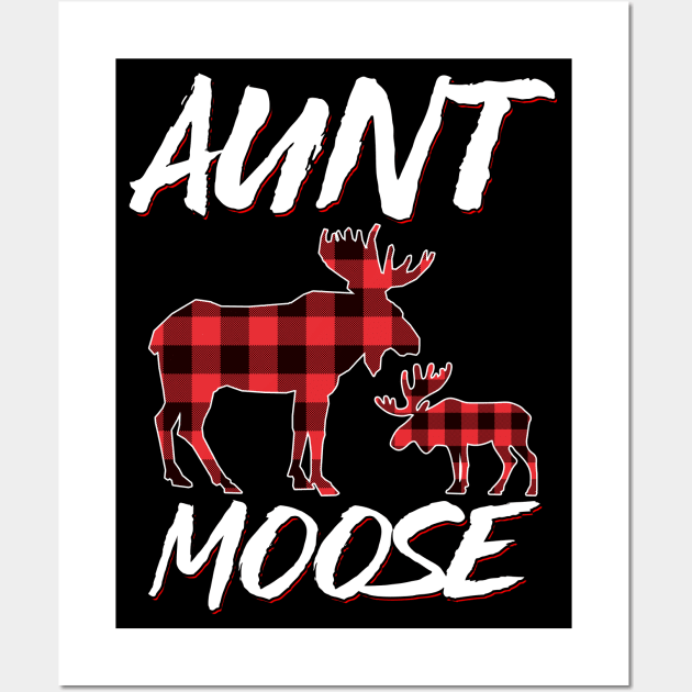 Red Plaid Aunt Moose Matching Family Pajama Christmas Gift Wall Art by intelus